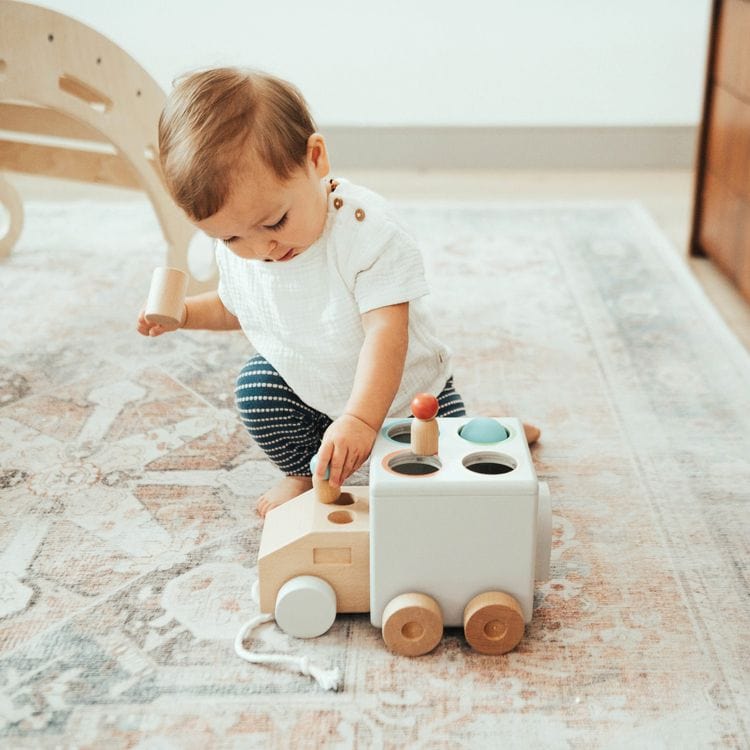  Wonder & Wise -  Hammer Time Wood Pull Toy -  Infants
