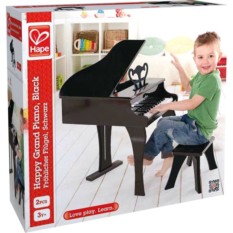 ピアノHape(ハペ) ハッピーグランドピアノ(ブラック) 楽器　おもちゃ Happy Grand Piano - Black | Hape