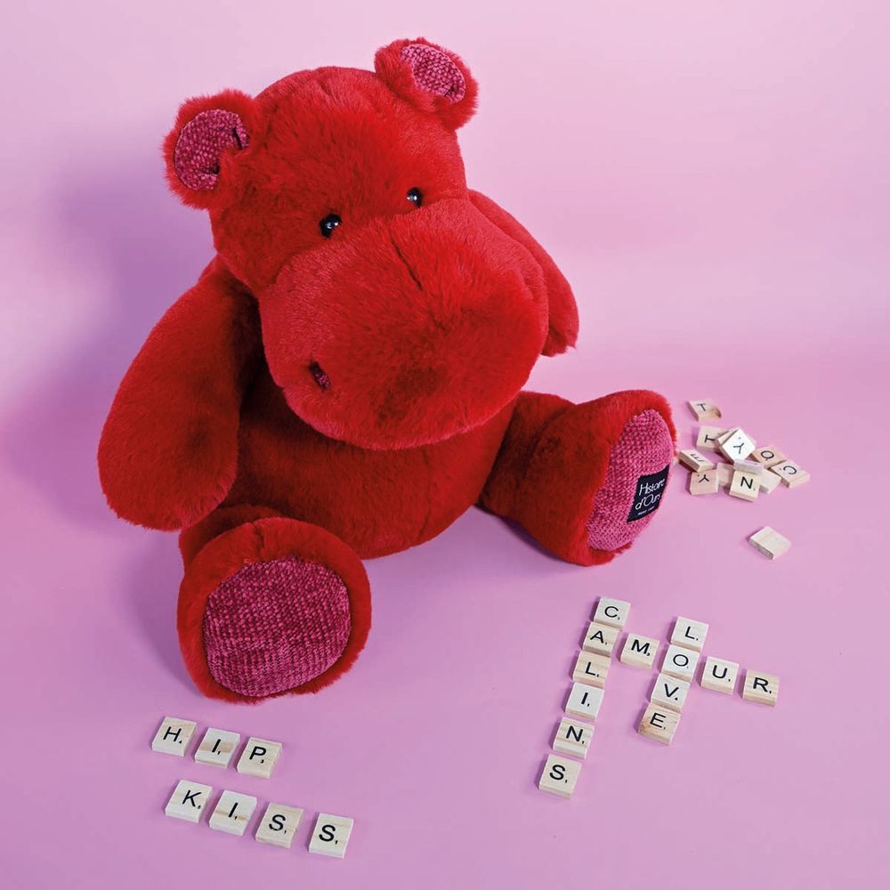  DouDou -  Hippo Plush - Cranberry -  Plush