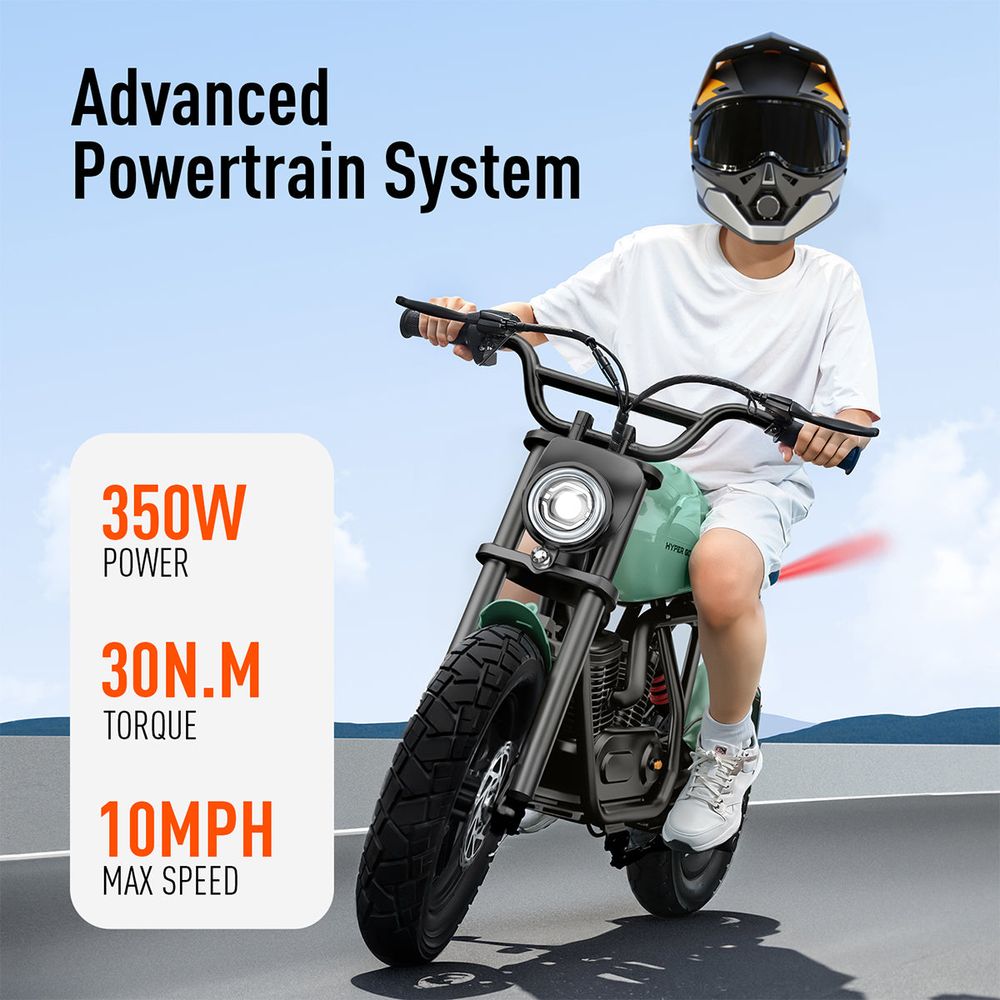  Hyper GoGo -  Hyper Gogo S9 Kids Motorcycle - Green -  Outdoor