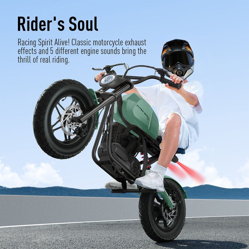  Hyper GoGo -  Hyper Gogo S9 Kids Motorcycle - Green -  Outdoor