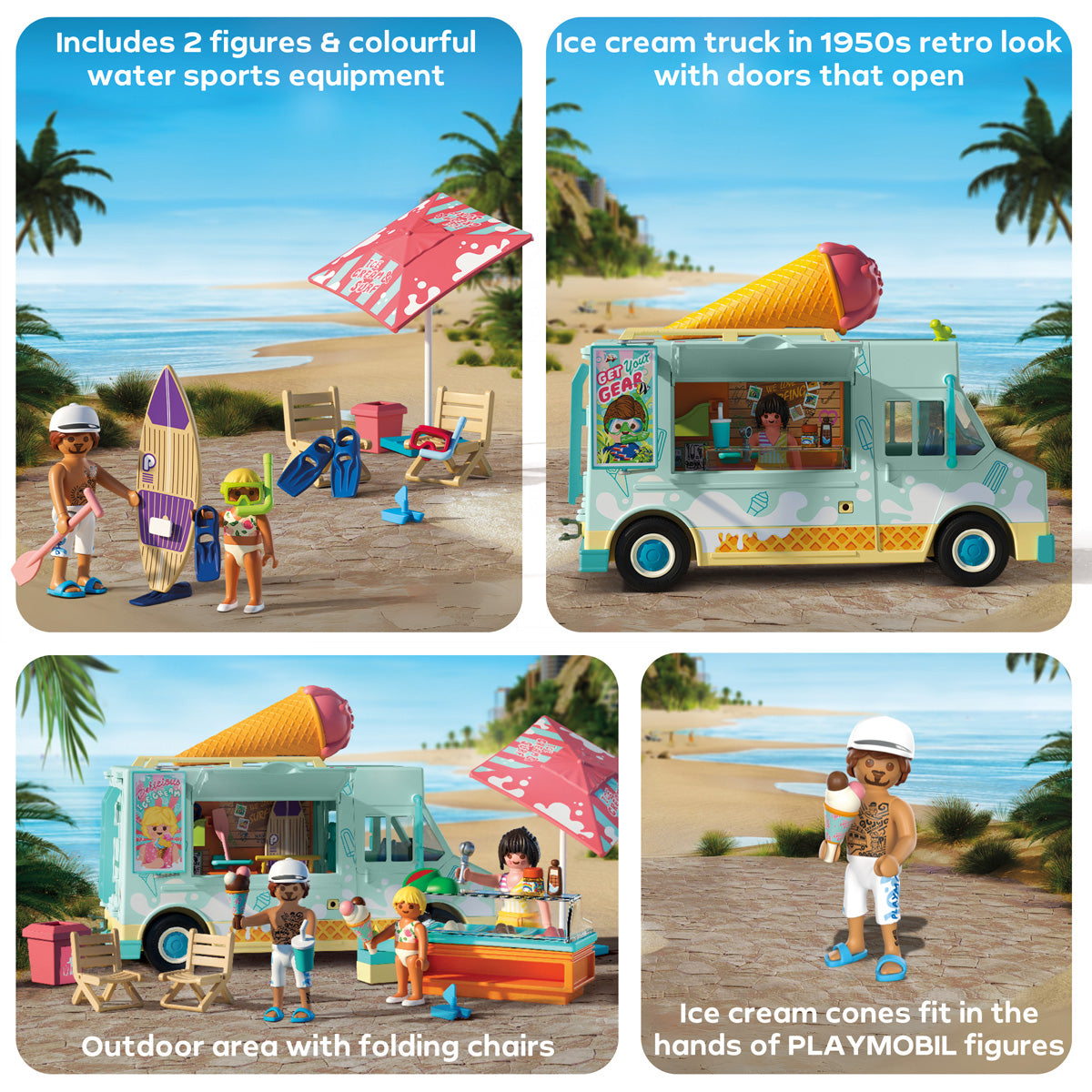  Playmobil -  Ice Cream Truck with Surf Shop Playset -  Preschool