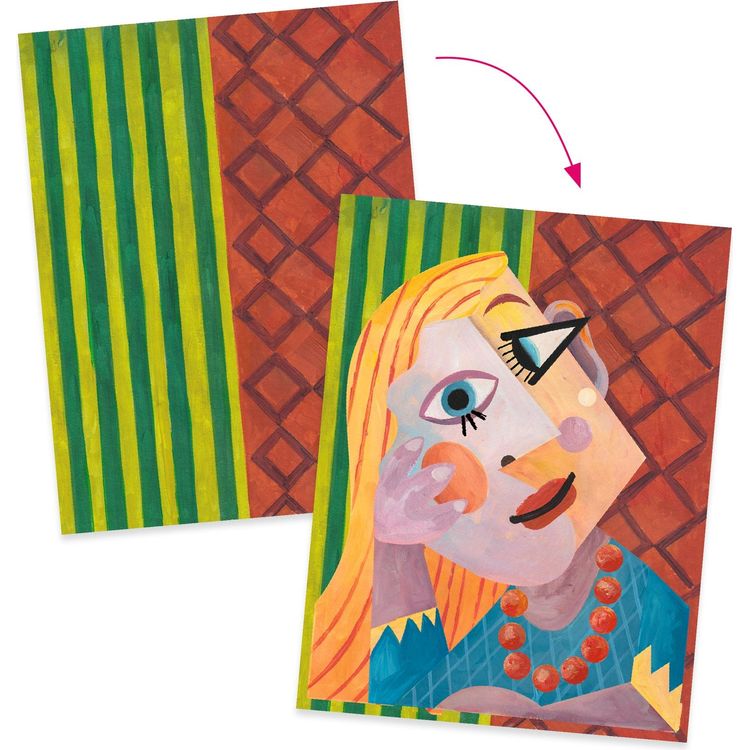 Djeco -  Inspired By Pablo Picasso - Collages and Stickers -  Creativity