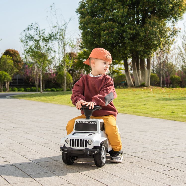  Freddo -  Jeep Rubicon Foot to Floor Ride On - White -  Outdoor