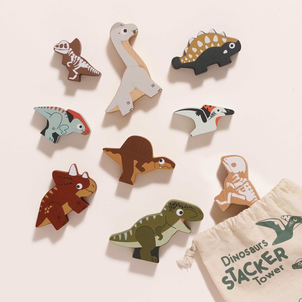  Le Toy Van -  Jurassic Stacking Dinosaurs & Bag -  Infants