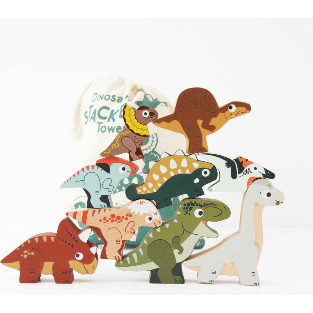  Le Toy Van -  Jurassic Stacking Dinosaurs & Bag -  Infants