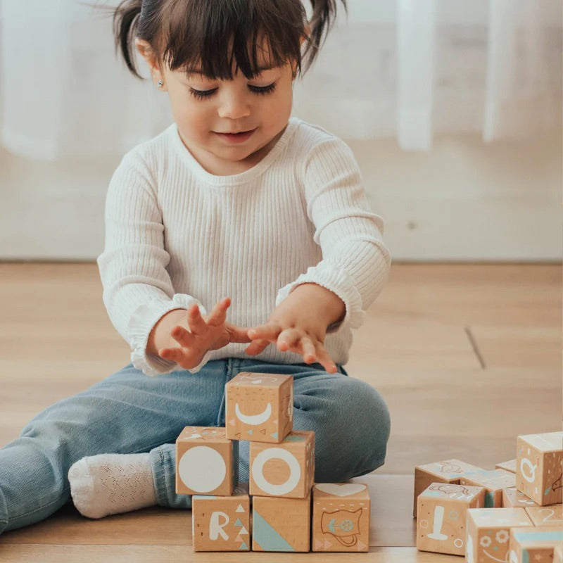  Wonder & Wise -  Keepsake Etched Baby Blocks -  Infants
