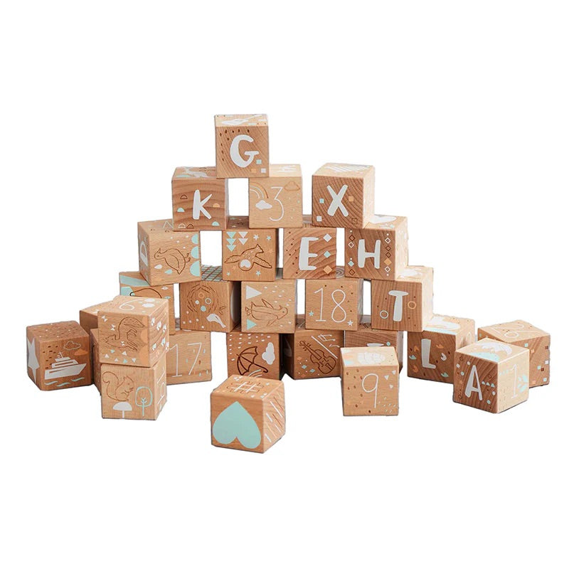  Wonder & Wise -  Keepsake Etched Baby Blocks -  Infants