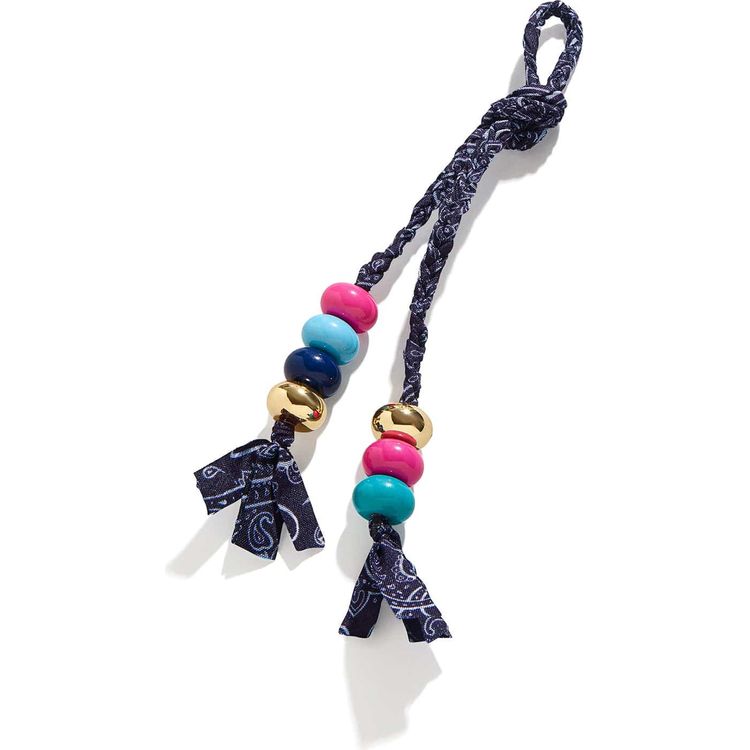  Minibar by BaubleBar -  Kenna Braided Bandana Bag Charm - Blue -  Trend Accessories