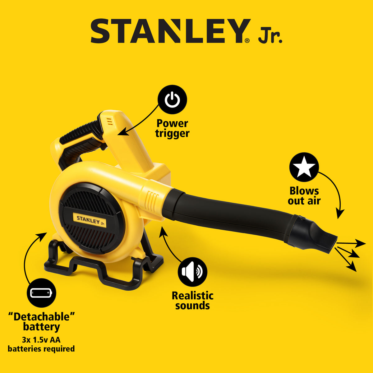 Stanley Jr. -  Kids Leaf Blower - Battery Operated Toy Leaf Blower for Kids -  Preschool