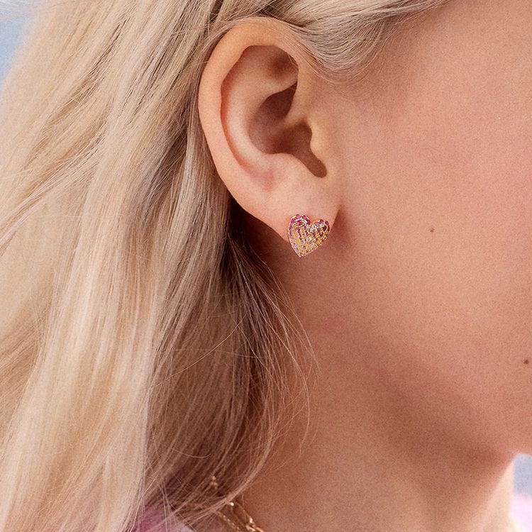  Minibar by BaubleBar -  Kids' Pave Hearts Earrings -  Trend Accessories