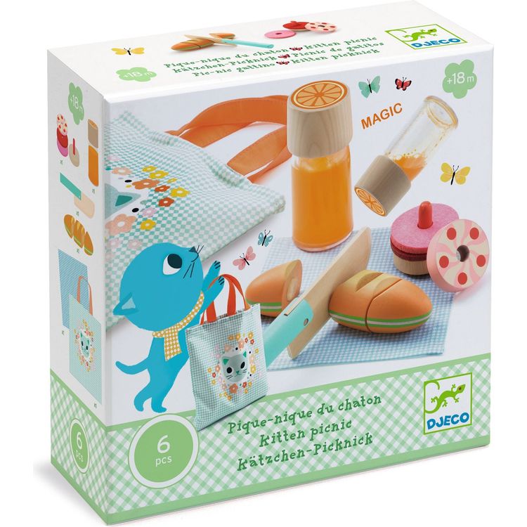  Djeco -  Kitten's Picnic Pretend Play Set -  Preschool