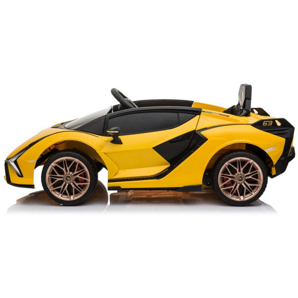 Lamborghini Sian イエローのオープンカー型ミニカー Lamborghini Sian 12V Yellow | Best Ride on Cars