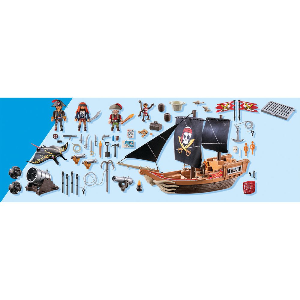 Playmobil Titan 　貨物船セット長さ約61㌢　ドイツ Amazon.com: Playmobil Pirates: Large Pirate Ship : Toys & Games