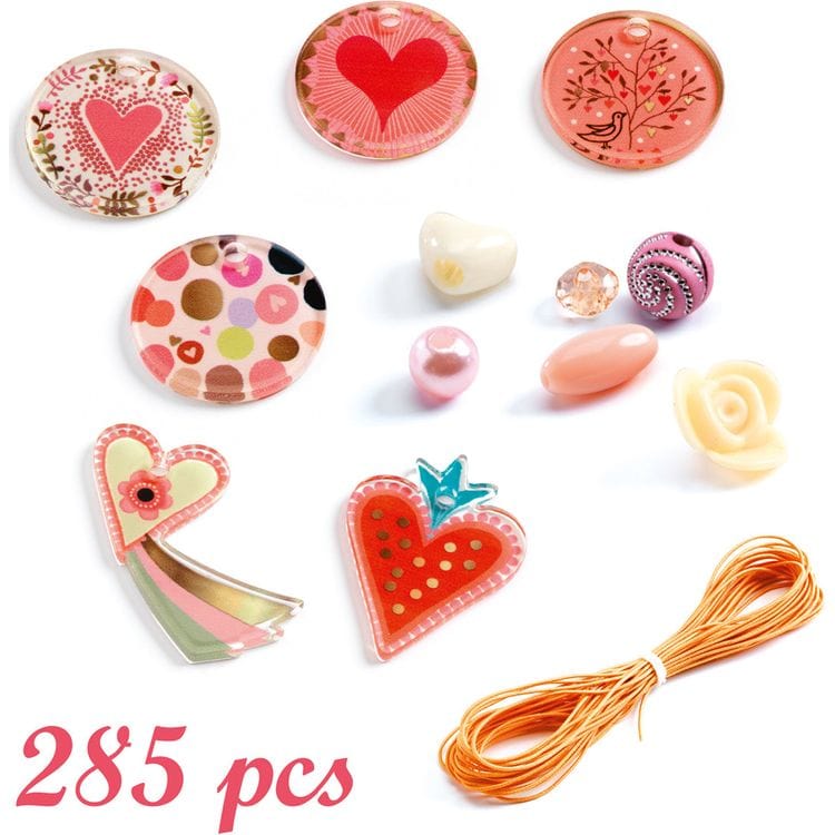  Djeco -  Le Grand Artist Heart Jewelry Making Beads -  Creativity
