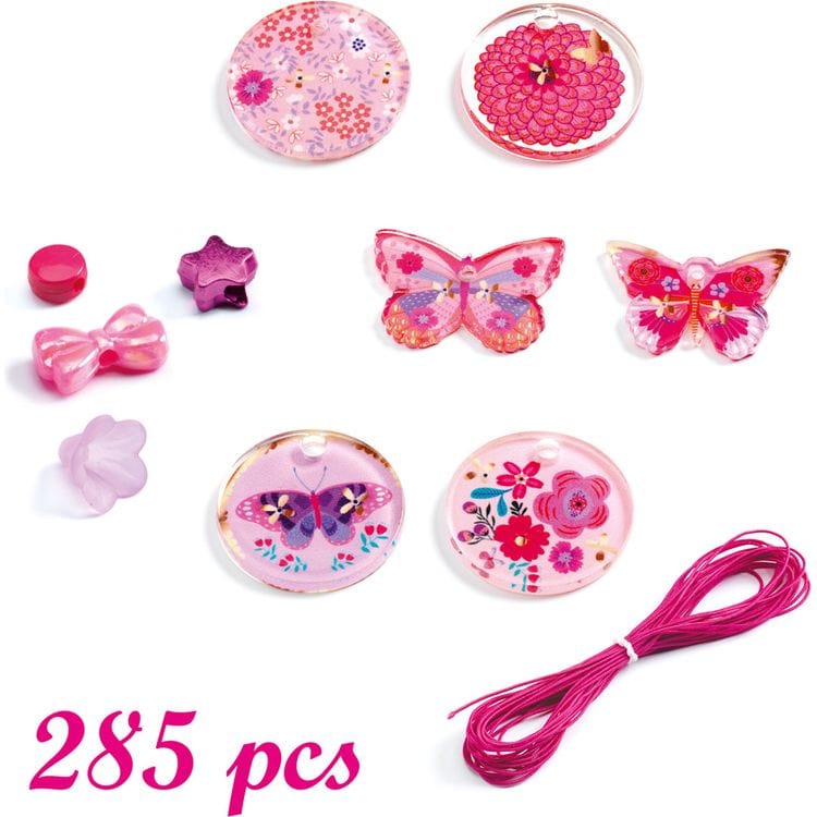  Djeco -  Le Grand Artist Jewelry Making Bead Kit - Butterfly & Heart -  Creativity
