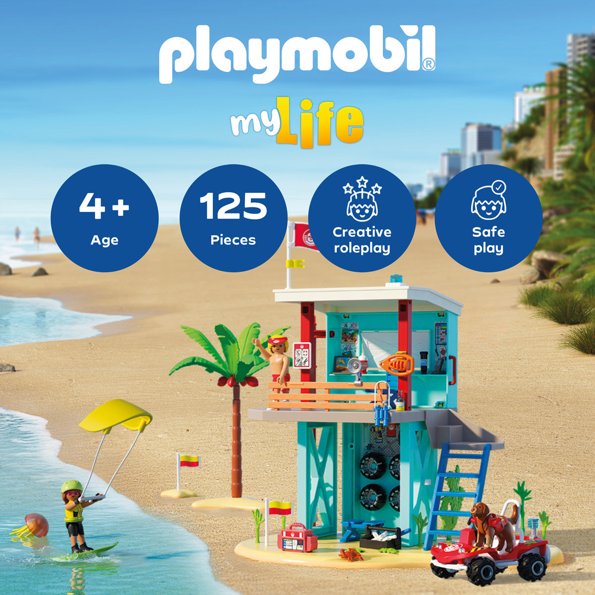  Playmobil -  Lifeguard Tower with Beach Buggy Playset -  Preschool