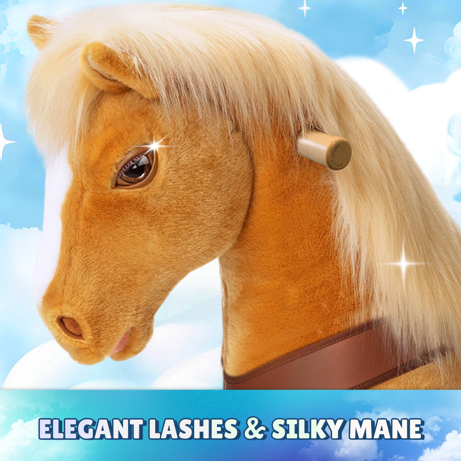  PonyCycle, Inc. -  Light Brown Horse Model Y Ride on Toy - 4-7 Years -  Outdoor