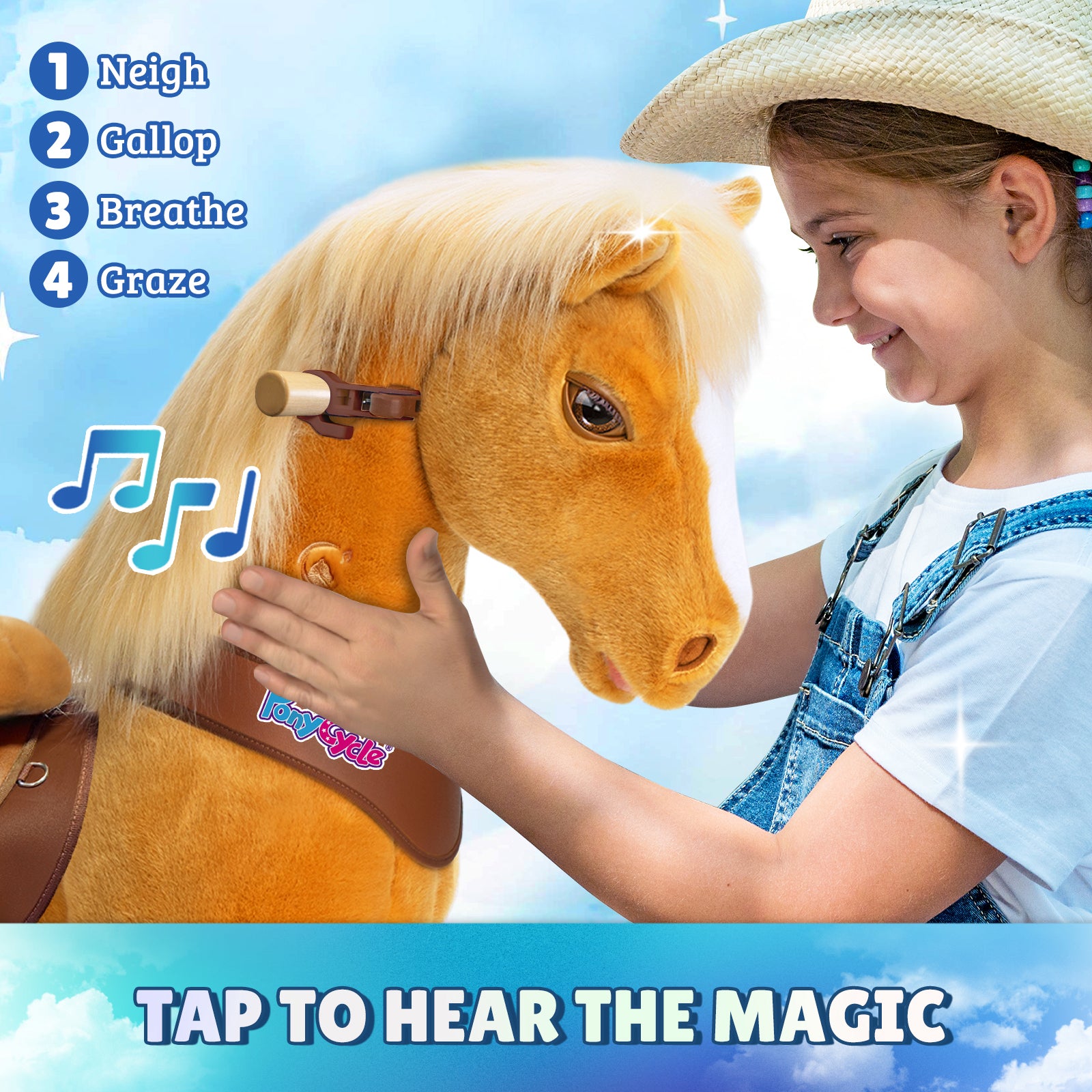  PonyCycle, Inc. -  Light Brown Horse Model Y Ride on Toy - Age 3-4 Years -  Preschool