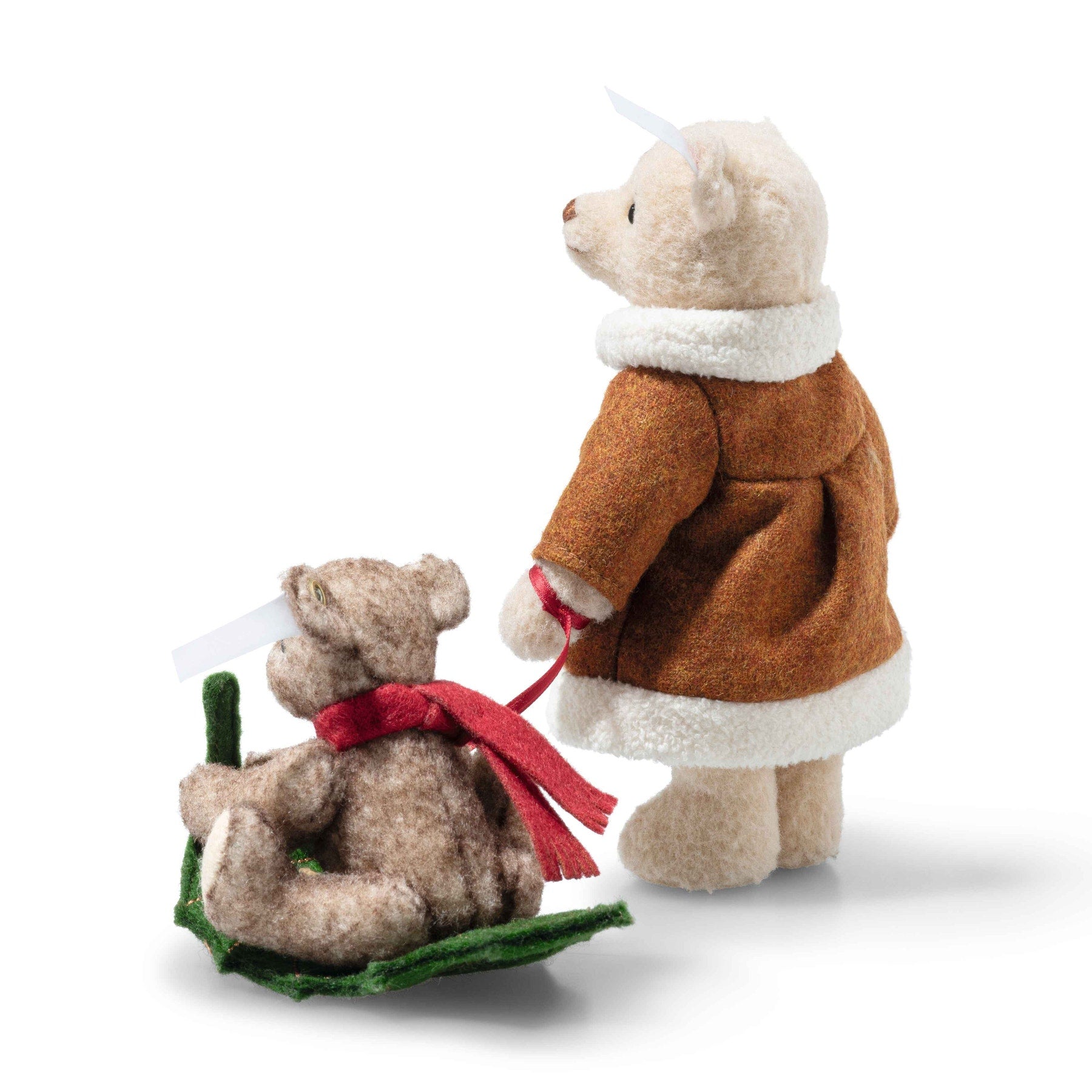 Limited Edition Mama Teddy Bear and Cub Plush on the Holly Express