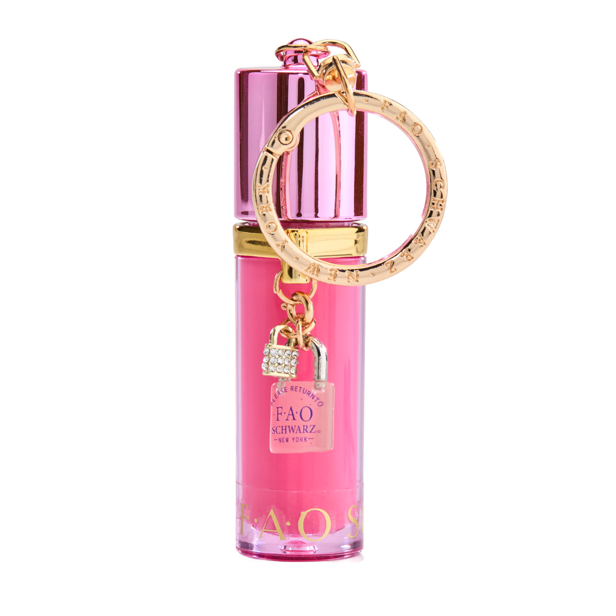 FAO Schwarz -  Lip Gloss Keychain – Bubble Gum -  Fashion Activity and Roleplay