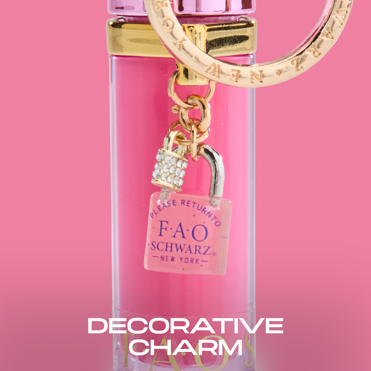 FAO Schwarz -  Lip Gloss Keychain – Bubble Gum -  Fashion Activity and Roleplay