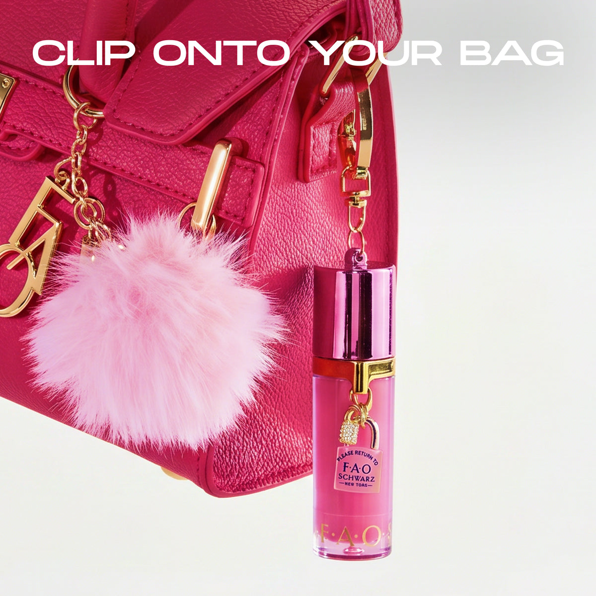 FAO Schwarz -  Lip Gloss Keychain – Bubble Gum -  Fashion Activity and Roleplay