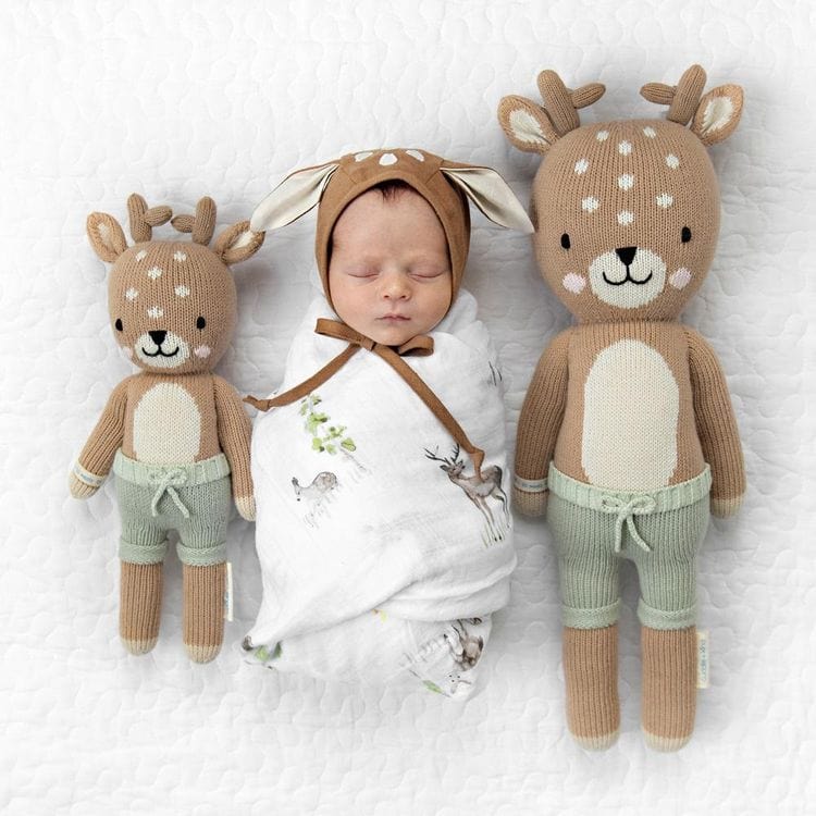  Cuddle And Kind -  Little 13" Elliott the Fawn Hand-Knit Doll -  Plush