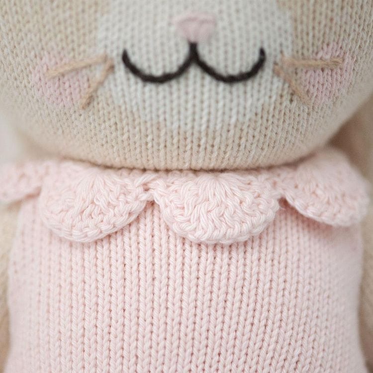  Cuddle And Kind -  Little 13" Hannah the Bunny (Blush) Hand-Knit Doll -  Plush