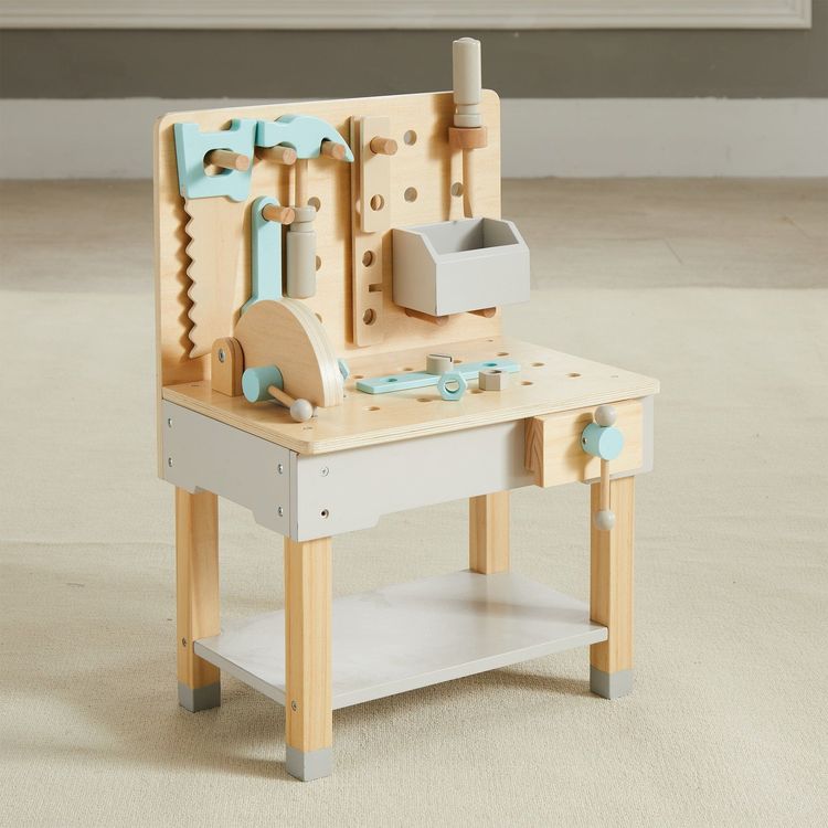 Little Builder Wooden Construction Workbench | Wonder & Wise