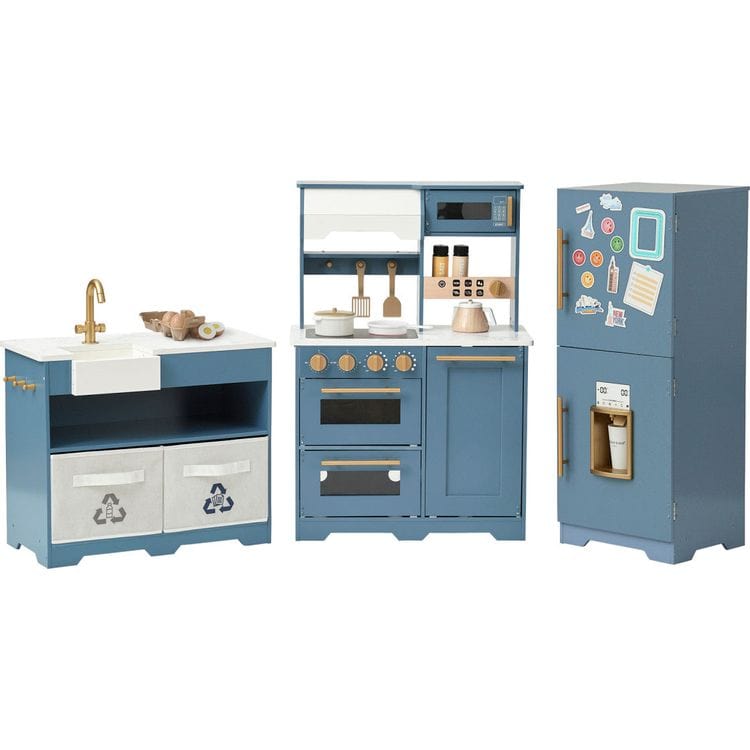  Teamson Kids -  Little Chef Atlanta Modular Play Kitchen - Blue/Gold -  Preschool