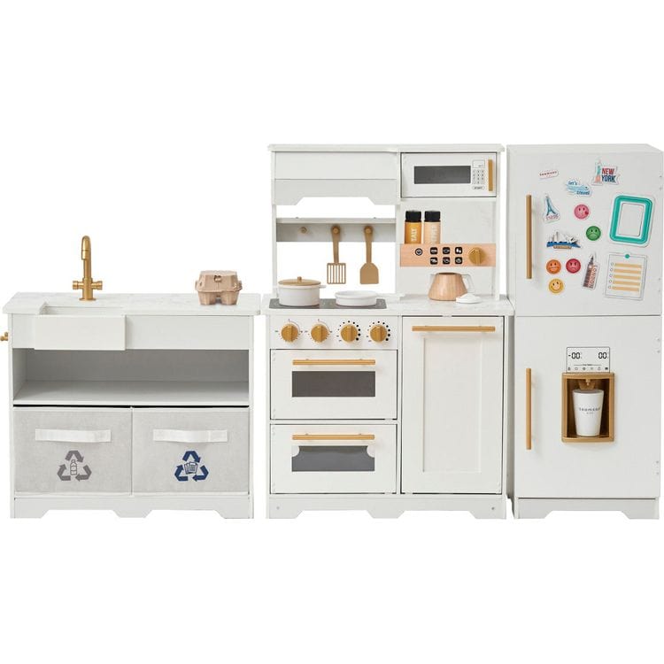  Teamson Kids -  Little Chef Atlanta Modular Play Kitchen - White/Gold -  Preschool
