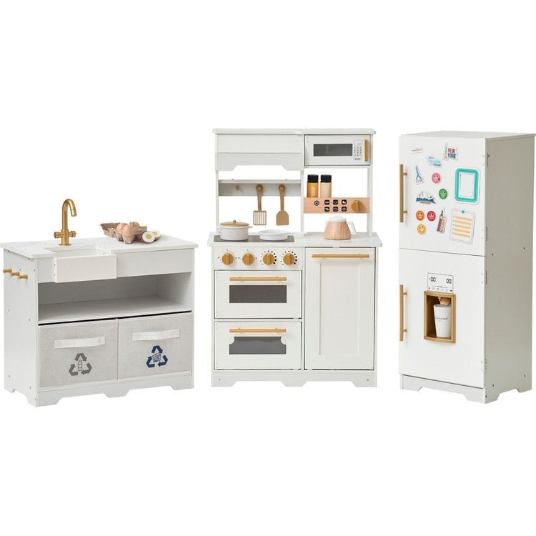  Teamson Kids -  Little Chef Atlanta Modular Play Kitchen - White/Gold -  Preschool
