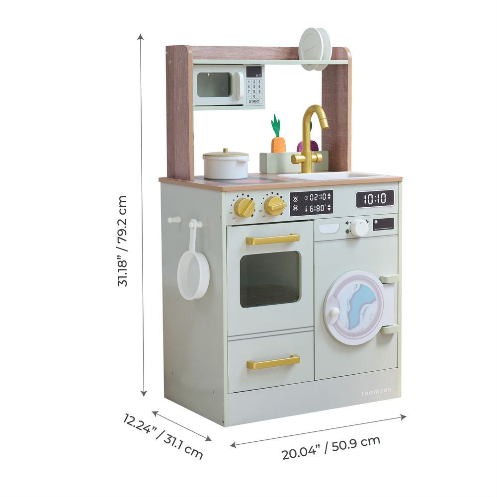  Teamson Kids -  Little Chef Lake Tahoe Wooden Play Kitchen Washer & Mini Garden - Pink -  Preschool
