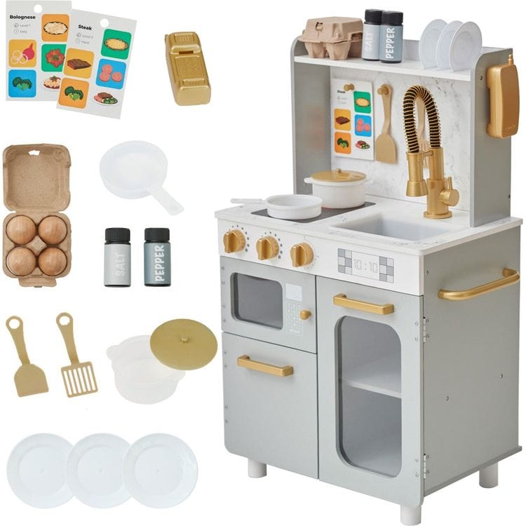  Teamson Kids -  Little Chef Memphis Play Kitchen - Gray/Gold -  Preschool