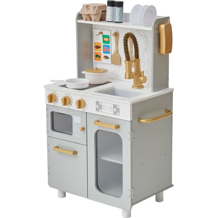  Teamson Kids -  Little Chef Memphis Play Kitchen - Gray/Gold -  Preschool