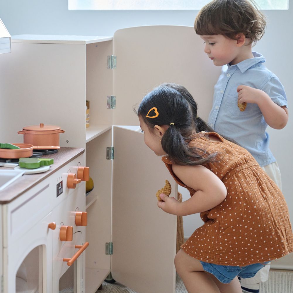  Teamson Kids -  Little Chef Normandy Wooden Play Kitchen with Modular Fridge & Sink - Pink -  Preschool