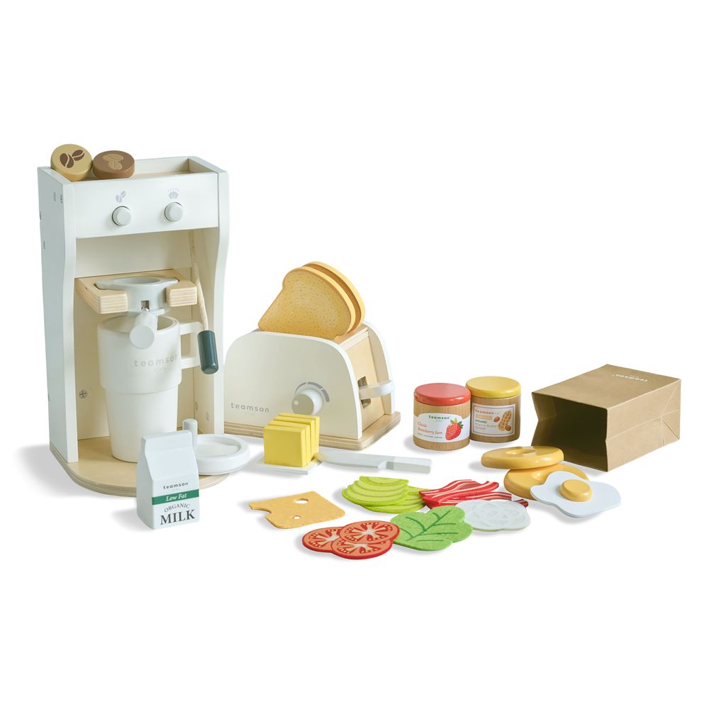  Teamson Kids -  Little Chef Santa Barbara Wooden Healthy Breakfast to Go -  Preschool