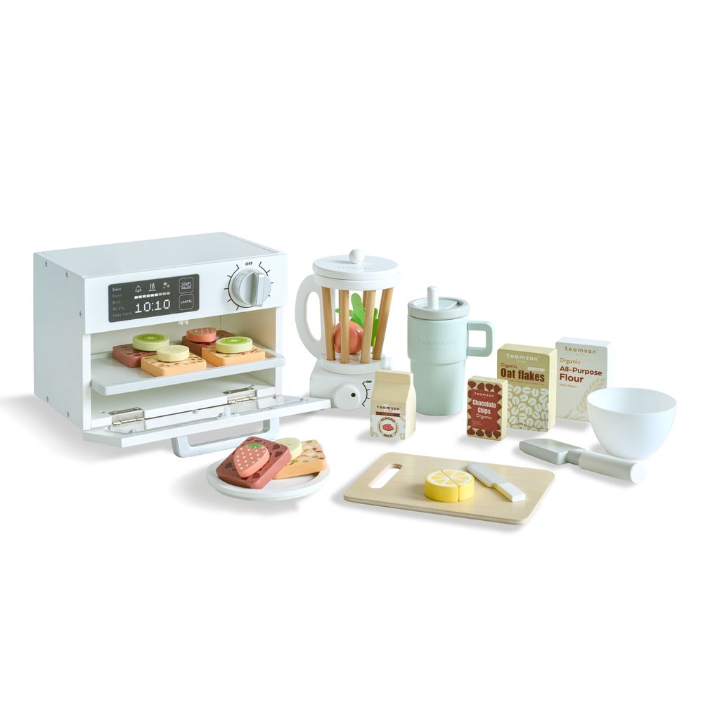  Teamson Kids -  Little Chef Santa Barbara Wooden Healthy Dessert Set with 27 Accessories -  Preschool