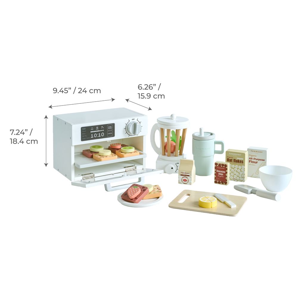  Teamson Kids -  Little Chef Santa Barbara Wooden Healthy Dessert Set with 27 Accessories -  Preschool