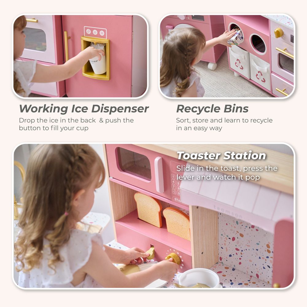 Little Chef Savannah Wooden Play Kitchen with 3 Modular Pieces