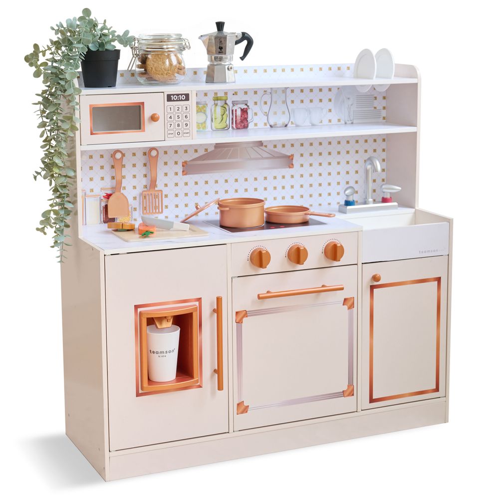  Teamson Kids -  Little Chef St. Louis Wooden Play Kitchen with Sink & Ice Dispenser - Pink -  Preschool