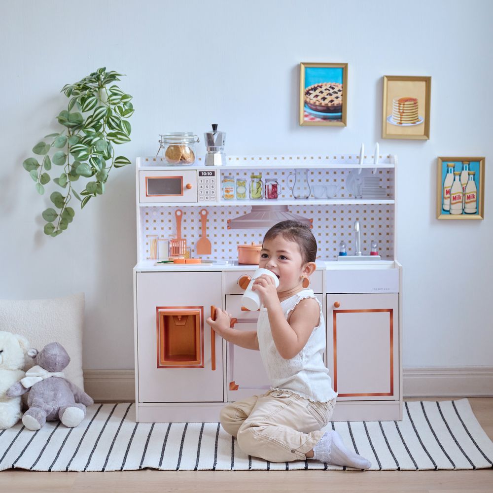  Teamson Kids -  Little Chef St. Louis Wooden Play Kitchen with Sink & Ice Dispenser - Pink -  Preschool