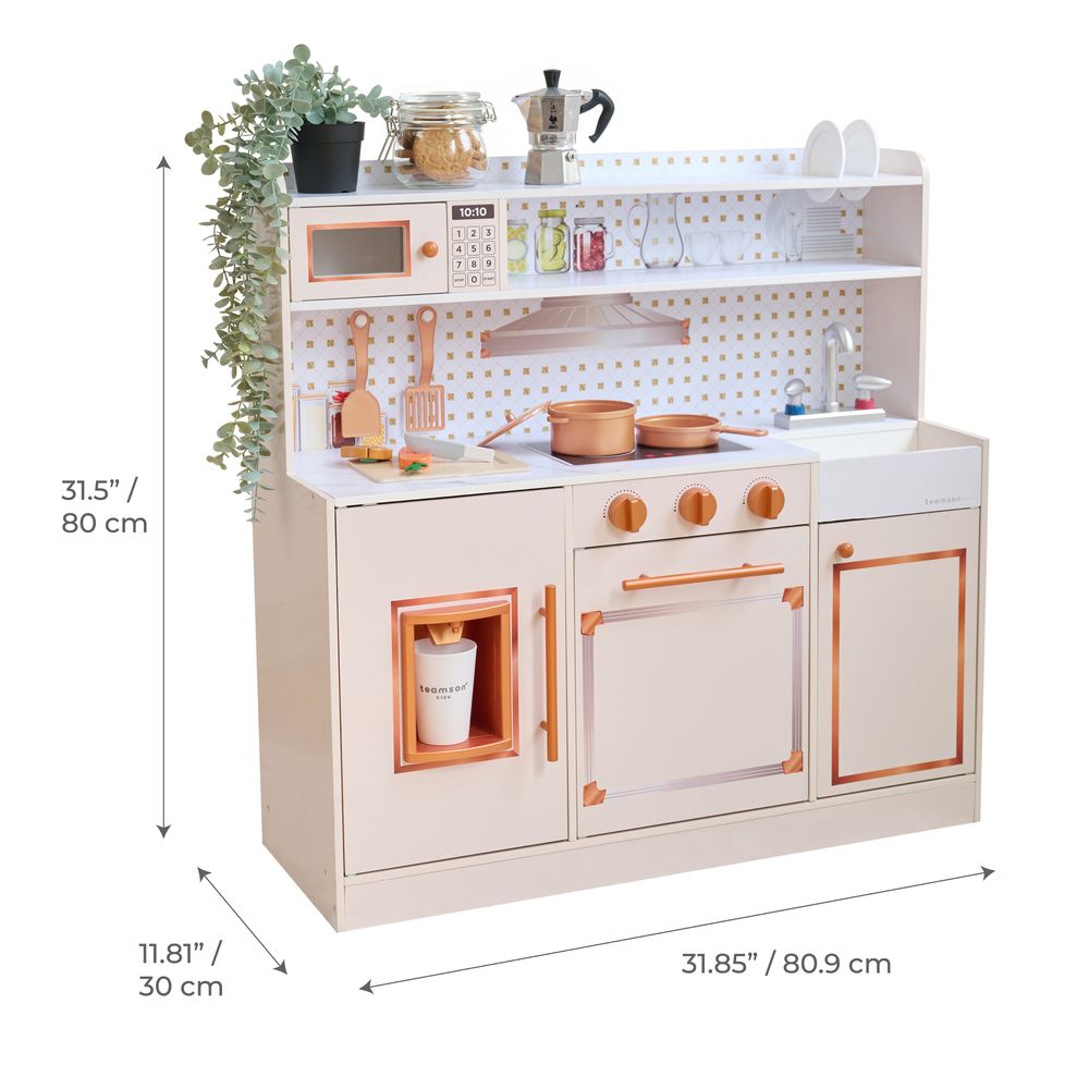  Teamson Kids -  Little Chef St. Louis Wooden Play Kitchen with Sink & Ice Dispenser - Pink -  Preschool