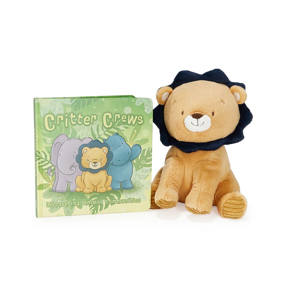  Bunnies By The Bay -  Little Lenny the Lion Plush & Book Bundle -  Infants