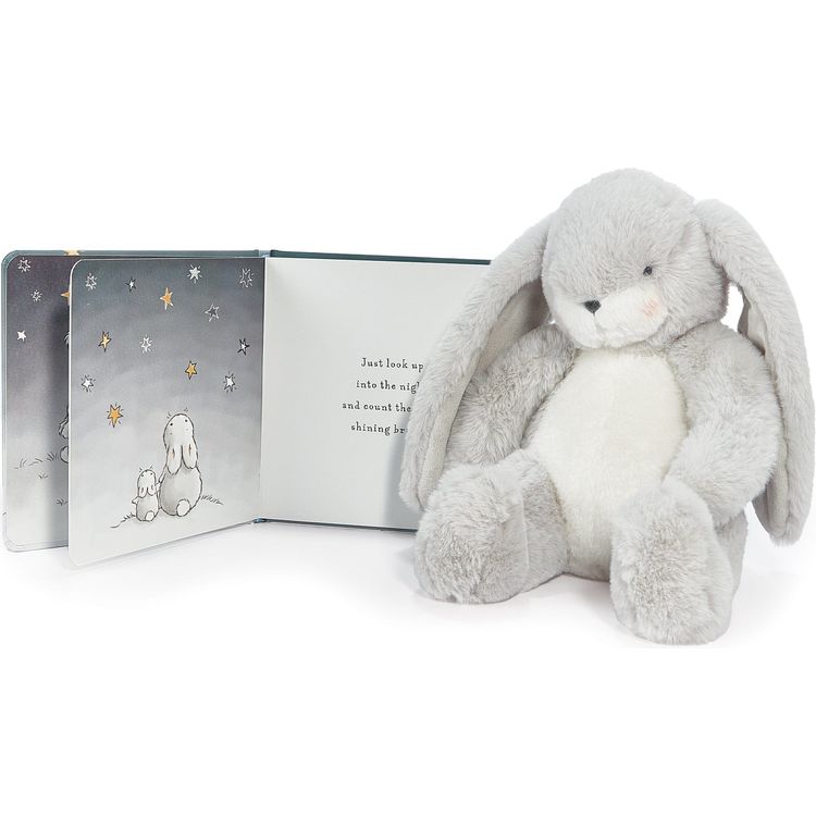 ●レトロ　LITTLE GREY RABBIT　ぬいぐるみ　リーベ紙袋付 Little Nibble Bunny (Gray) Book & Plush Bundle | Bunnies By The Bay