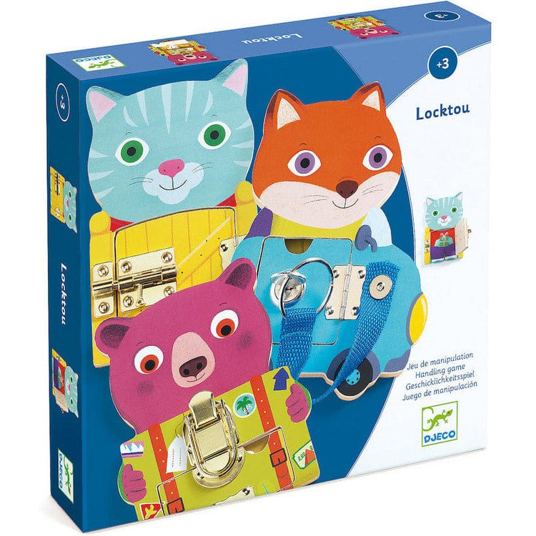 Djeco -  Locktou Locking and Unlocking Wooden Skill Boards -  Preschool