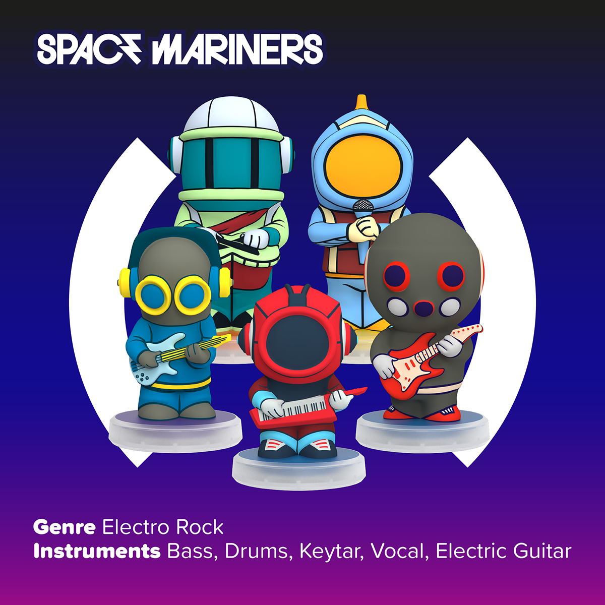  Loops Lab® -  Loops Lab Space Mariners: 5 Figurines Galactic Rock Band -  Electronics
