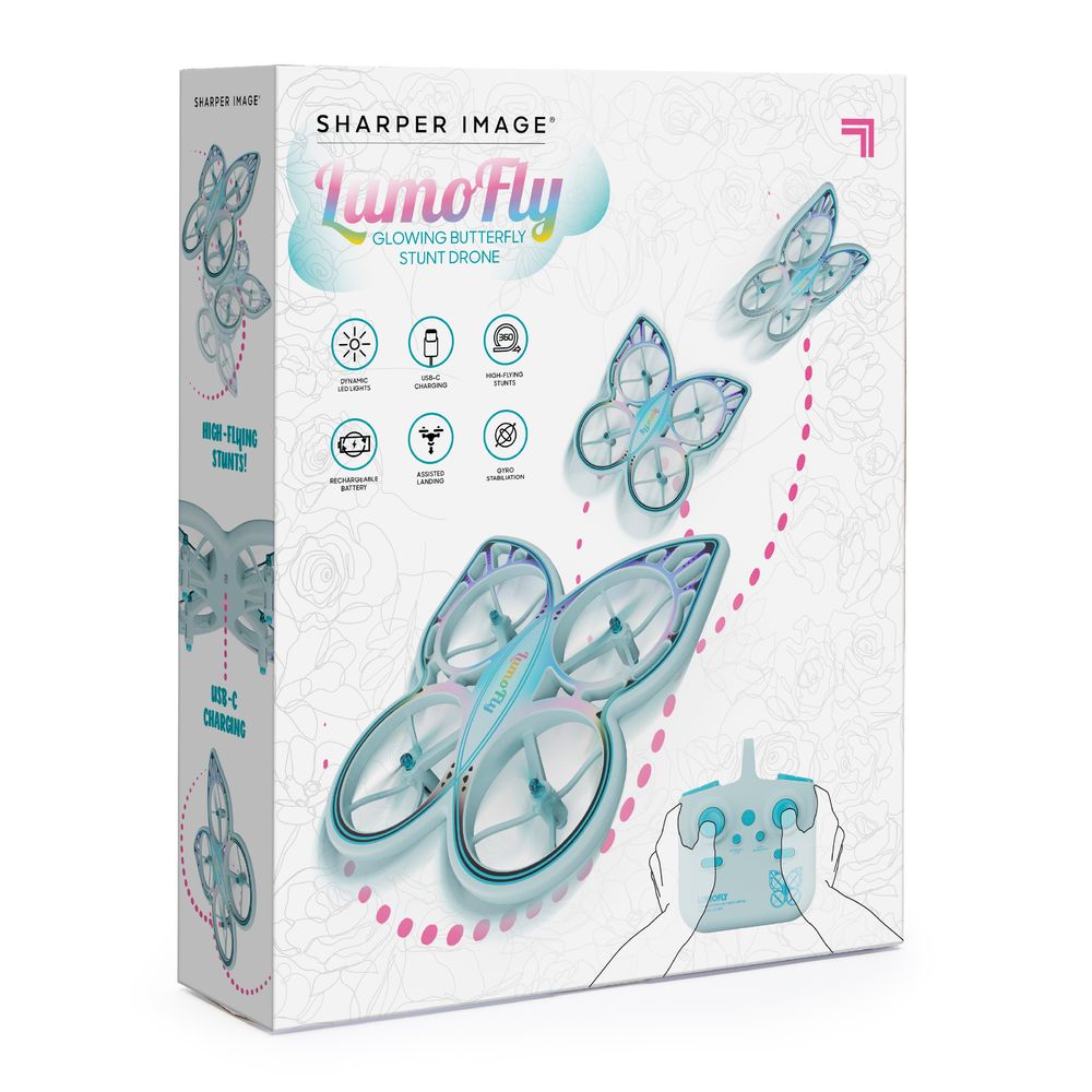  Sharper Image -  Lumofly Glowing Butterfly Stunt Drone -  Vehicles