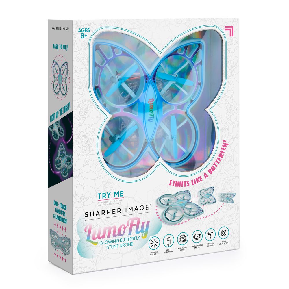 Sharper Image -  Lumofly Glowing Butterfly Stunt Drone -  Vehicles